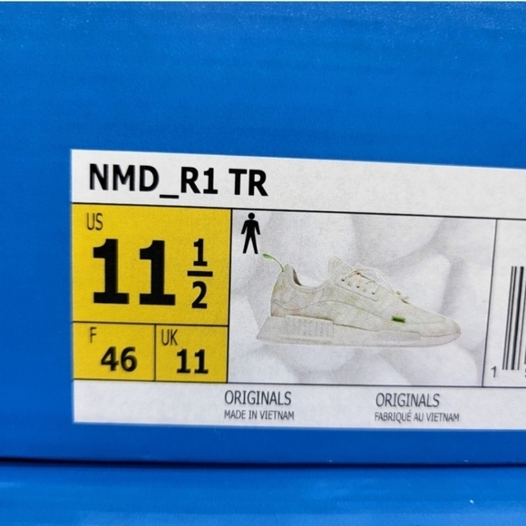 New Adidas NMD_R1 TR \'Off White Solar Green Camo\' Men\'s Running Shoes Size 11.5